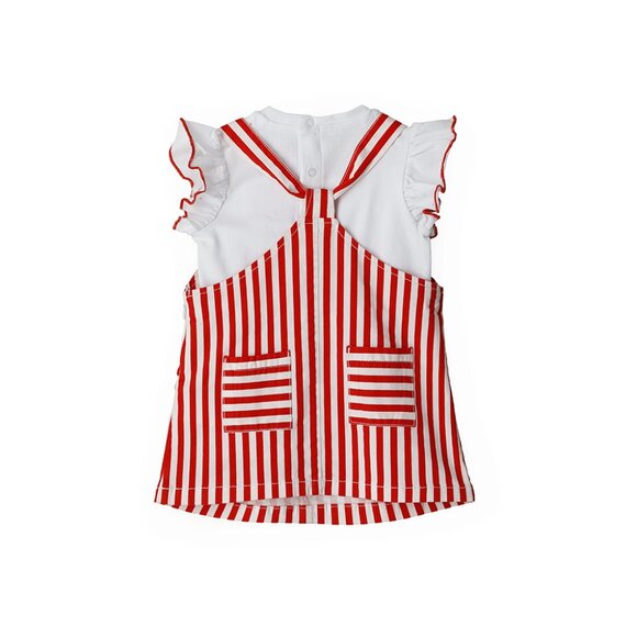 COPY - 💥 RED STRIPED SEQUIN HEARTS OVERALL DRESS - BABY GIRL OVERALLS - Picture 4 of 6